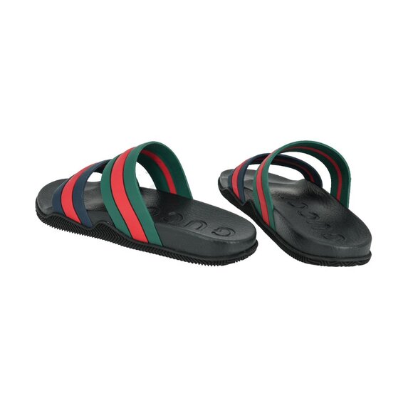 Gucci Men's Signature Web Rubber Slide Sandals - Picture 3 of 8